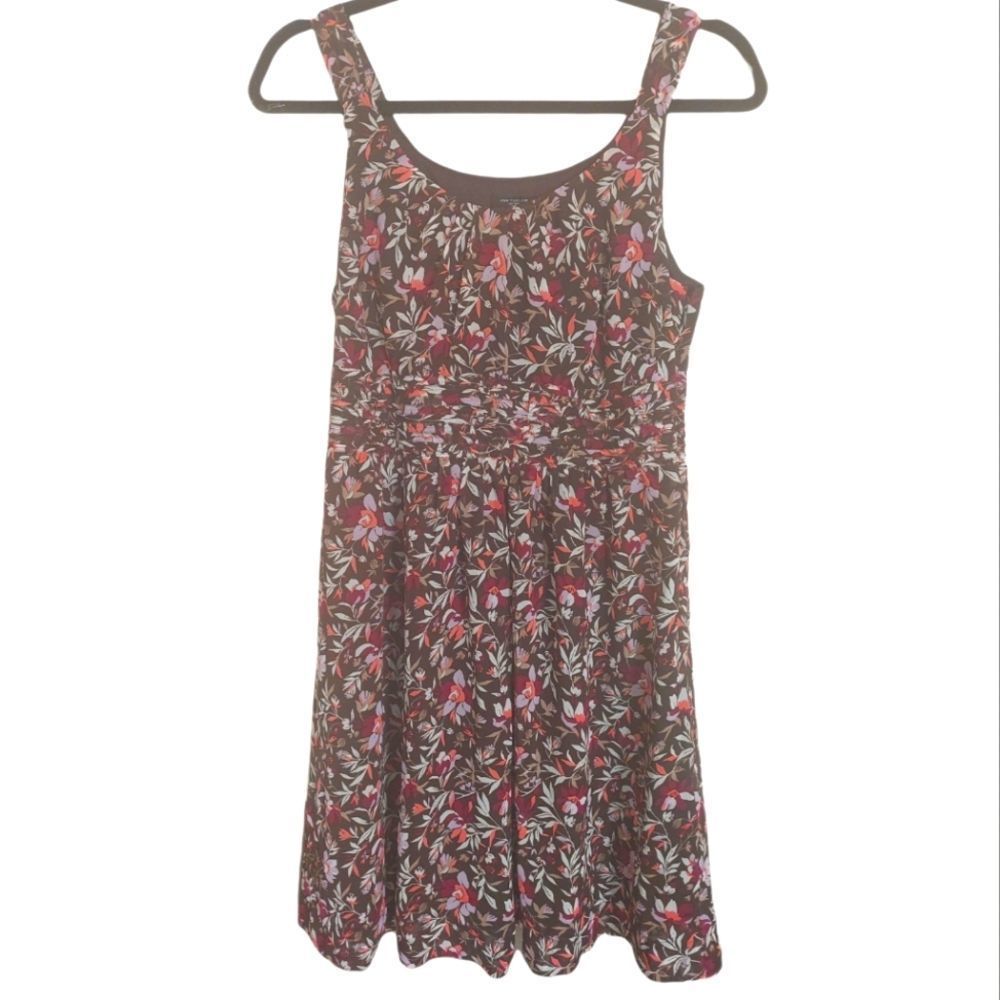 Ann Taylor Brown Floral Mini Dress Sz 2